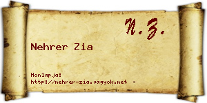 Nehrer Zia névjegykártya